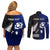 Personalised New Zealand and Scotland Rugby Couples Matching Off Shoulder Short Dress and Long Sleeve Button Shirts All Black Maori With Thistle Together LT14 - Polynesian Pride