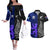 Personalised New Zealand and Scotland Rugby Couples Matching Off The Shoulder Long Sleeve Dress and Hawaiian Shirt All Black Maori With Thistle Together LT14 Black - Polynesian Pride