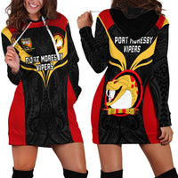 Papua New Guinea Rugby Hoodie Dress Port Moresby Vipers PNG Polynesian Pattern LT14 - Polynesian Pride