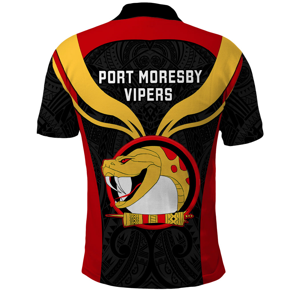 Papua New Guinea Rugby Polo Shirt Port Moresby Vipers PNG Polynesian Pattern LT14 - Polynesian Pride