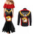 Custom Papua New Guinea Rugby Couples Matching Mermaid Dress and Long Sleeve Button Shirts Port Moresby Vipers PNG Polynesian Pattern LT14 - Polynesian Pride