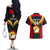 Custom Papua New Guinea Rugby Couples Matching Off The Shoulder Long Sleeve Dress and Hawaiian Shirt Port Moresby Vipers PNG Polynesian Pattern LT14 - Polynesian Pride