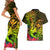 Hawaii Couples Matching Short Sleeve Bodycon Dress and Hawaiian Shirt Kanaka Map With Polynesian Shark Tattoo Reggae Unique LT14 - Polynesian Pride