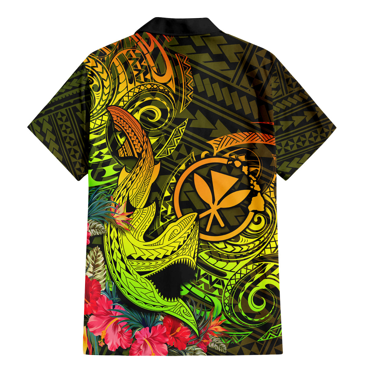 Hawaii Family Matching Mermaid Dress and Hawaiian Shirt Kanaka Map With Polynesian Shark Tattoo Reggae Unique LT14 - Polynesian Pride