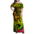 Hawaii Family Matching Off Shoulder Maxi Dress and Hawaiian Shirt Kanaka Map With Polynesian Shark Tattoo Reggae Unique LT14 Mom's Dress Reggae - Polynesian Pride