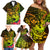 Hawaii Family Matching Off Shoulder Short Dress and Hawaiian Shirt Kanaka Map With Polynesian Shark Tattoo Reggae Unique LT14 - Polynesian Pride