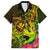 Hawaii Family Matching Off Shoulder Short Dress and Hawaiian Shirt Kanaka Map With Polynesian Shark Tattoo Reggae Unique LT14 Dad's Shirt - Short Sleeve Reggae - Polynesian Pride