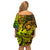 Hawaii Family Matching Off Shoulder Short Dress and Hawaiian Shirt Kanaka Map With Polynesian Shark Tattoo Reggae Unique LT14 - Polynesian Pride