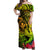 Hawaii Off Shoulder Maxi Dress Kanaka Map With Polynesian Shark Tattoo Reggae Unique LT14 Women Reggae - Polynesian Pride