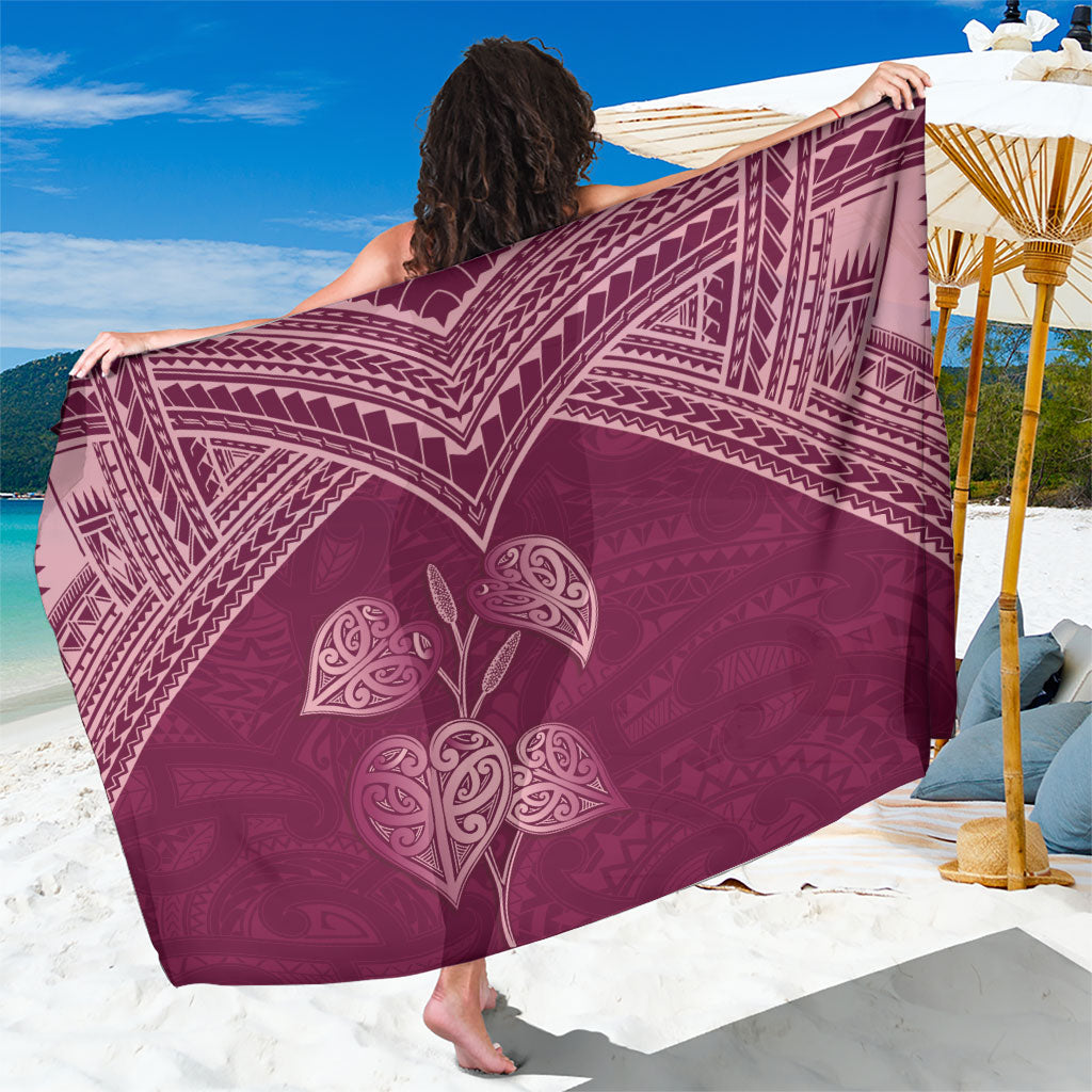 Burgundy New Zealand Kawakawa Maori Ngaru Sarong LT14 One Size 44 x 66 inches Burgundy - Polynesian Pride