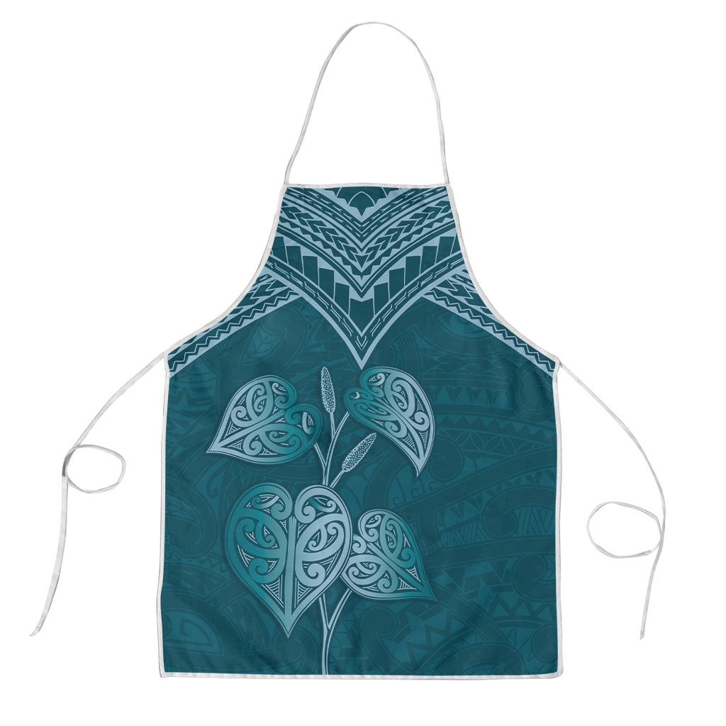 Cyan New Zealand Kawakawa Maori Ngaru Apron LT14 Cyan - Polynesian Pride