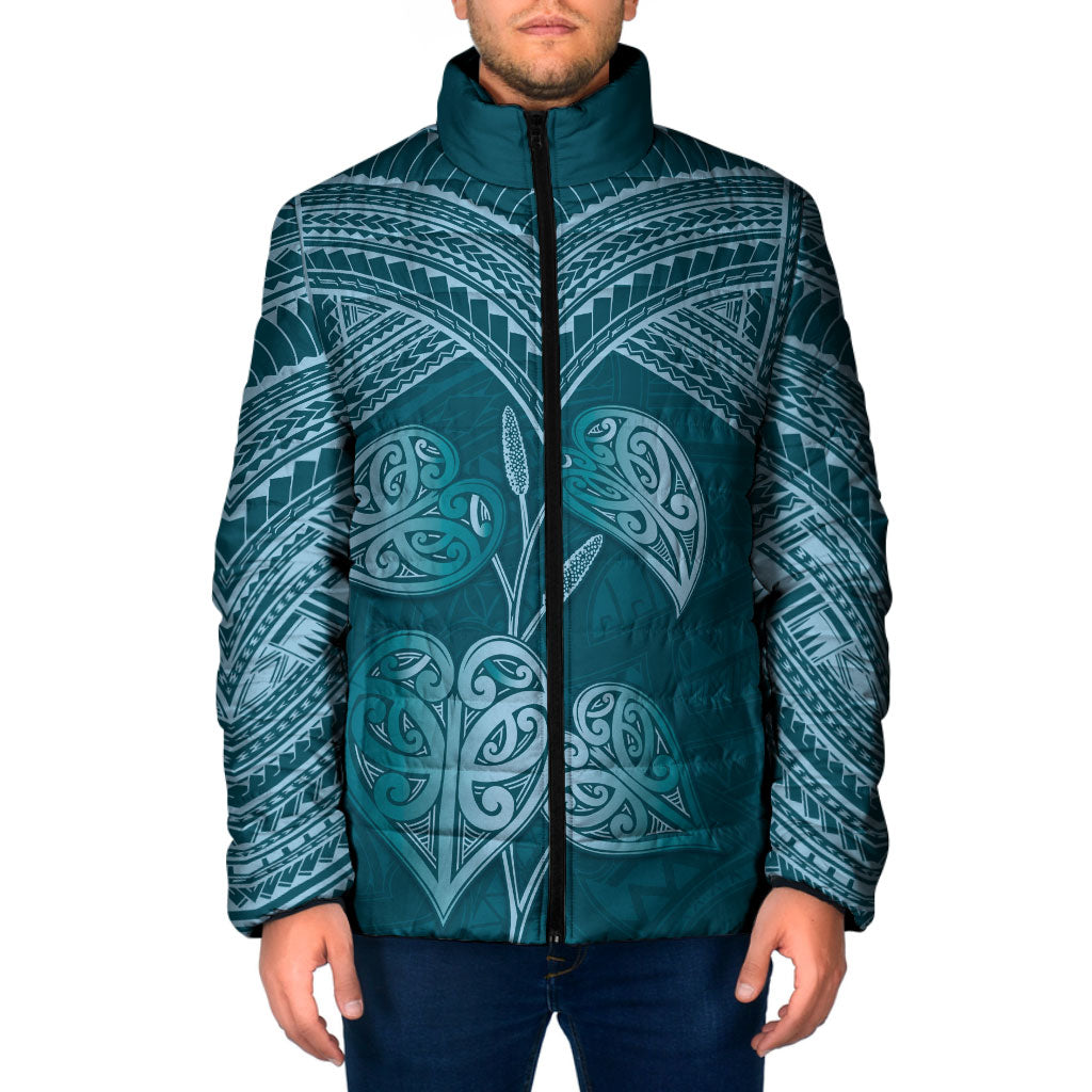 Cyan New Zealand Kawakawa Maori Ngaru Padded Jacket