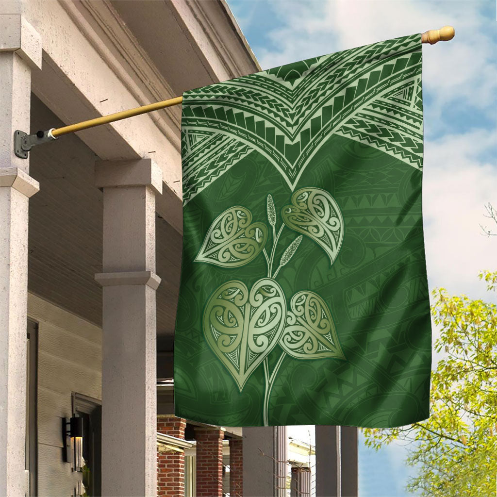 Green New Zealand Kawakawa Maori Ngaru Garden Flag LT14 House Flag Green - Polynesian Pride