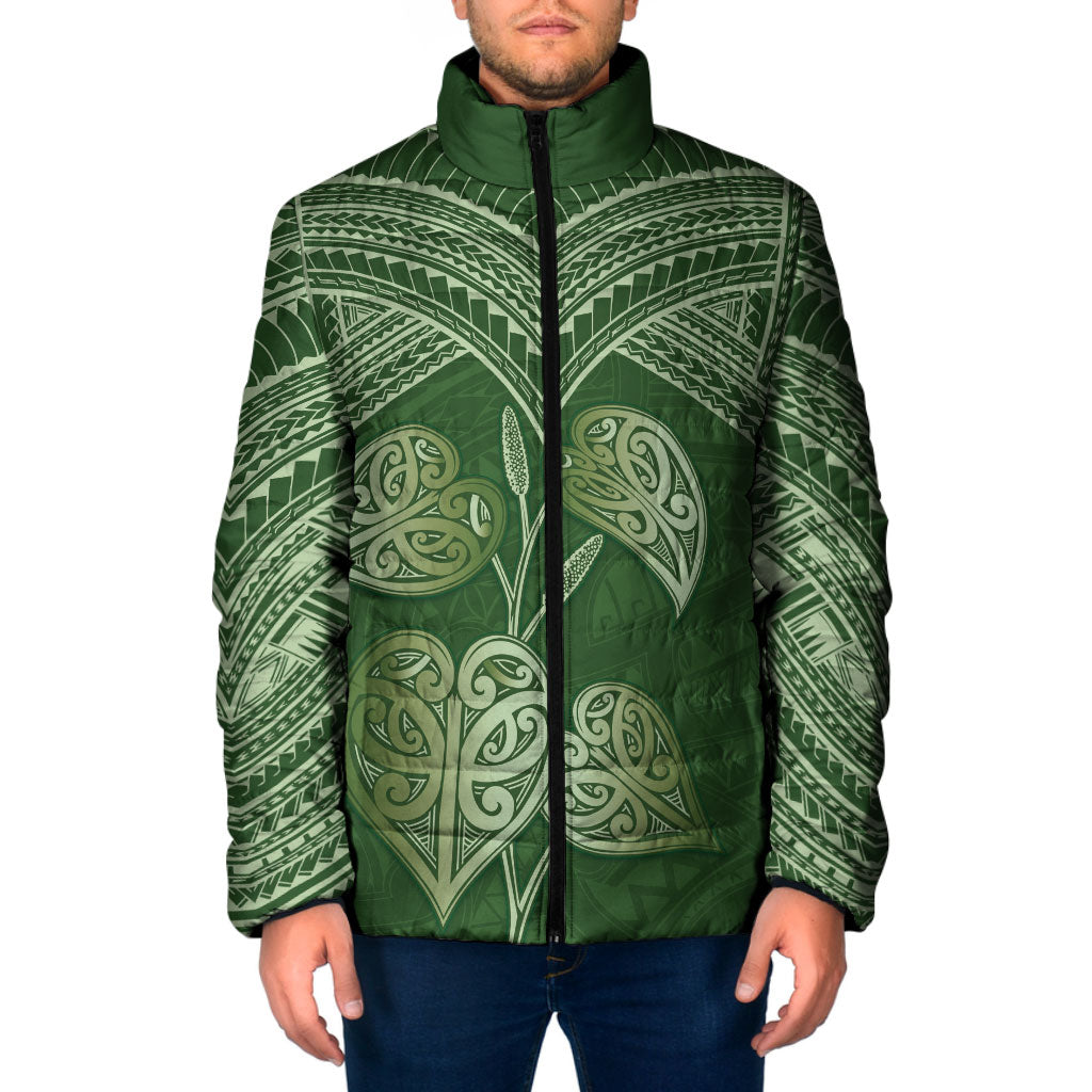 Green New Zealand Kawakawa Maori Ngaru Padded Jacket