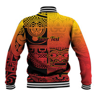 Personalised Ia Ora Na Marquesas Islands Baseball Jacket Mata Tiki Marquesan Tattoo LT14 - Polynesian Pride