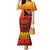 Personalised Ia Ora Na Marquesas Islands Family Matching Mermaid Dress and Hawaiian Shirt Mata Tiki Marquesan Tattoo LT14 Mom's Dress Red - Polynesian Pride