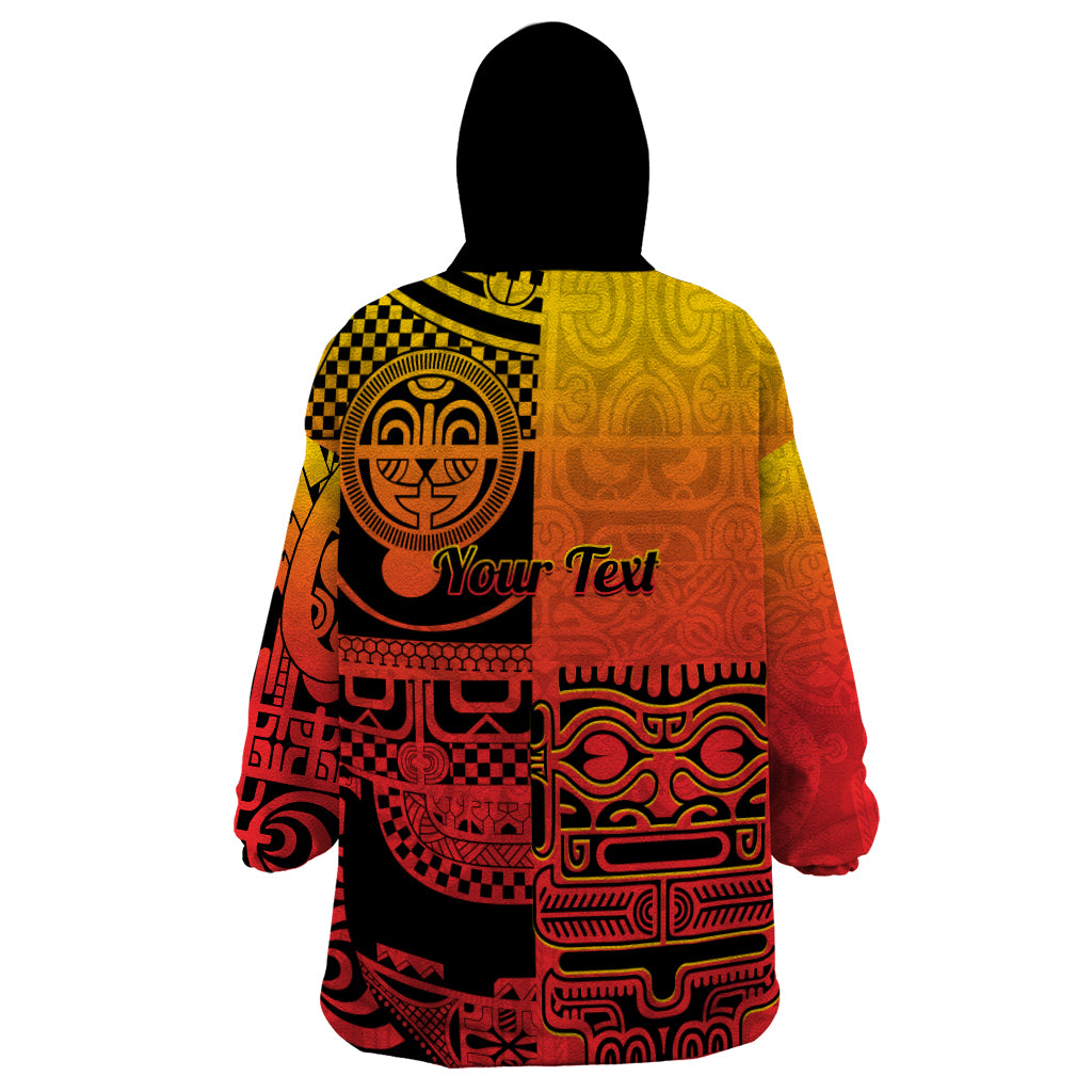 Personalised Ia Ora Na Marquesas Islands Wearable Blanket Hoodie Mata Tiki Marquesan Tattoo LT14 - Polynesian Pride