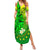 Kia Orana Cook Islands Family Matching Summer Maxi Dress and Hawaiian Shirt Kuki Airani Tattoo Pattern With Sea Turtle LT14 Mom's Dress Green - Polynesian Pride