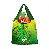 Kia Orana Cook Islands Grocery Bag Kuki Airani Tattoo Pattern With Sea Turtle LT14 1-pack One Size Green - Polynesian Pride