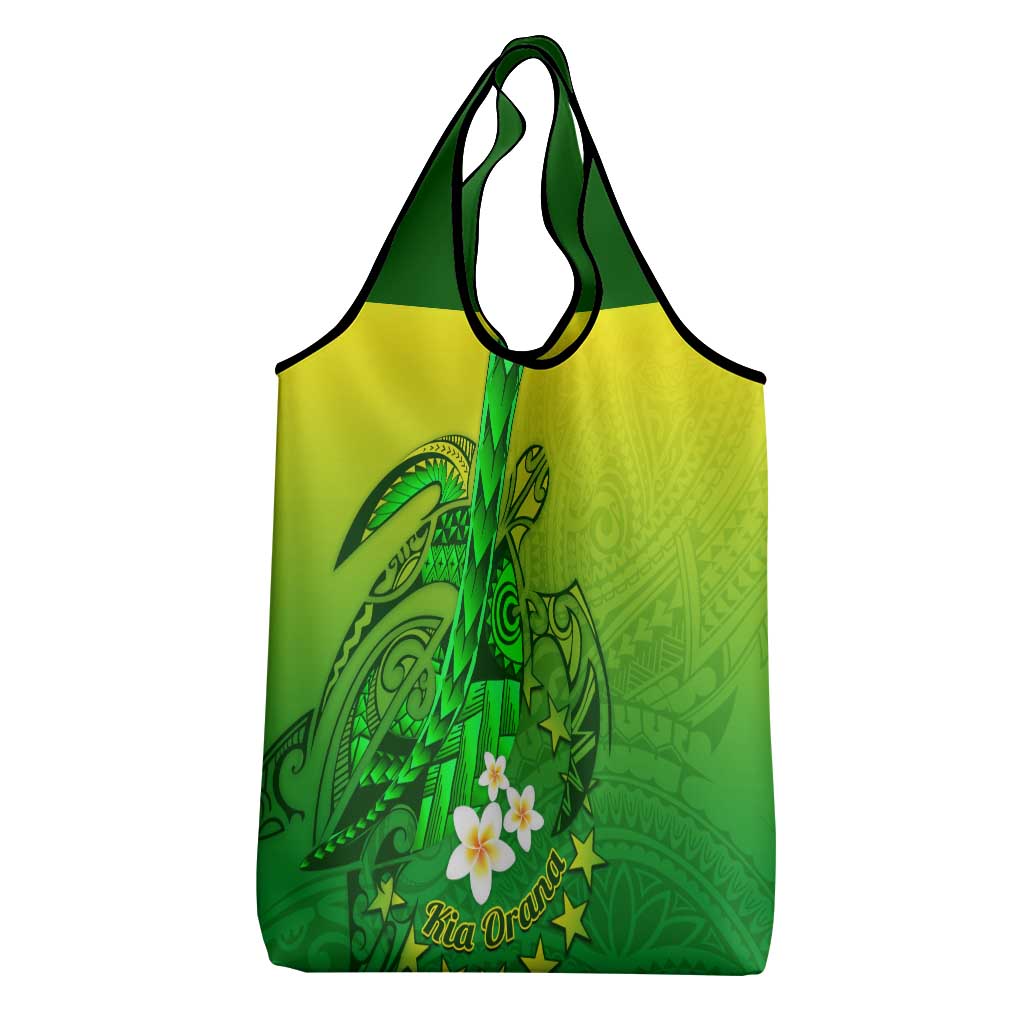 Kia Orana Cook Islands Grocery Bag Kuki Airani Tattoo Pattern With Sea Turtle LT14 - Polynesian Pride