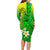 Kia Orana Cook Islands Long Sleeve Bodycon Dress Kuki Airani Tattoo Pattern With Sea Turtle LT14 - Polynesian Pride