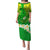 Kia Orana Cook Islands Puletasi Kuki Airani Tattoo Pattern With Sea Turtle LT14 Long Dress Green - Polynesian Pride