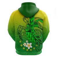 Kia Orana Cook Islands Zip Hoodie Kuki Airani Tattoo Pattern With Sea Turtle LT14 - Polynesian Pride