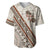 Bula Fiji Baseball Jersey Fijian Masi Tapa Cloth Vintage Vibes LT14 Beige - Polynesian Pride