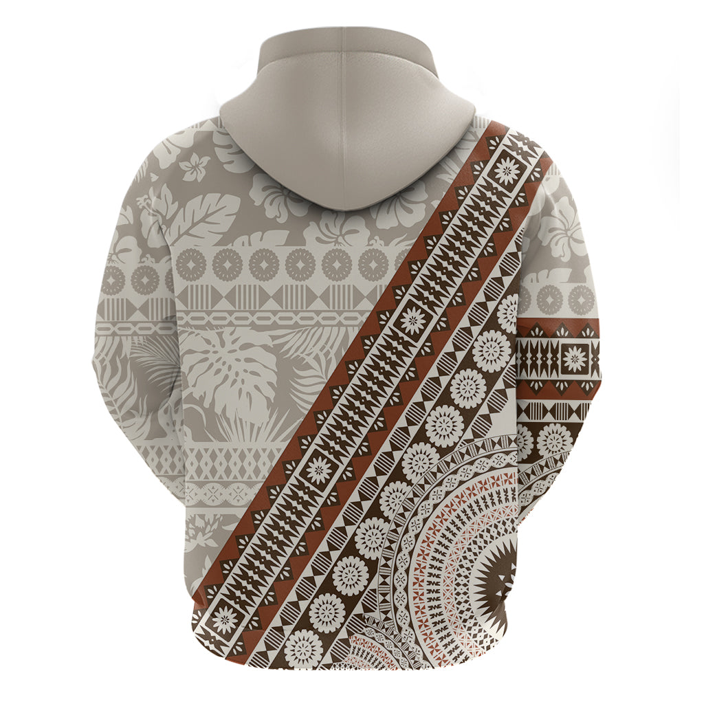 Bula Fiji Hoodie Fijian Masi Tapa Cloth Vintage Vibes LT14 - Polynesian Pride
