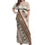 Bula Fiji Off Shoulder Maxi Dress Fijian Masi Tapa Cloth Vintage Vibes LT14 Women Beige - Polynesian Pride