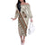 Bula Fiji Off The Shoulder Long Sleeve Dress Fijian Masi Tapa Cloth Vintage Vibes LT14 Women Beige - Polynesian Pride