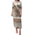 Bula Fiji Puletasi Fijian Masi Tapa Cloth Vintage Vibes LT14 Long Dress Beige - Polynesian Pride