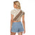 Bula Fiji Raglan Cropped T Shirt Fijian Masi Tapa Cloth Vintage Vibes LT14 - Polynesian Pride