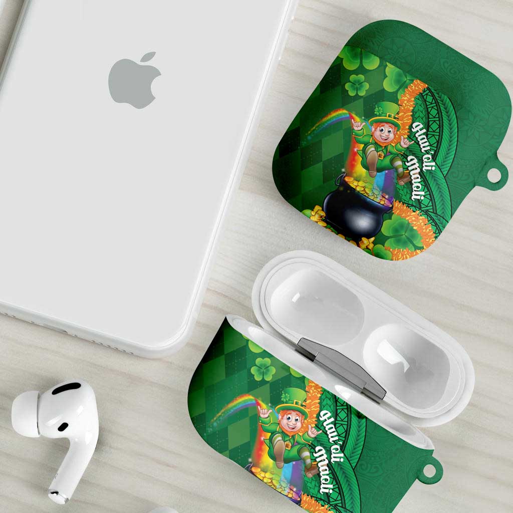 St Patrick's Day Hawaii AirPods Case Hauoli Maoli Funny Shaka Leprechaun