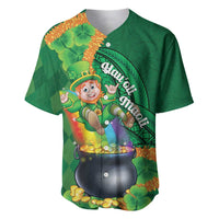 St Patrick's Day Hawaii Baseball Jersey Hauoli Maoli Funny Shaka Leprechaun LT14 Green - Polynesian Pride