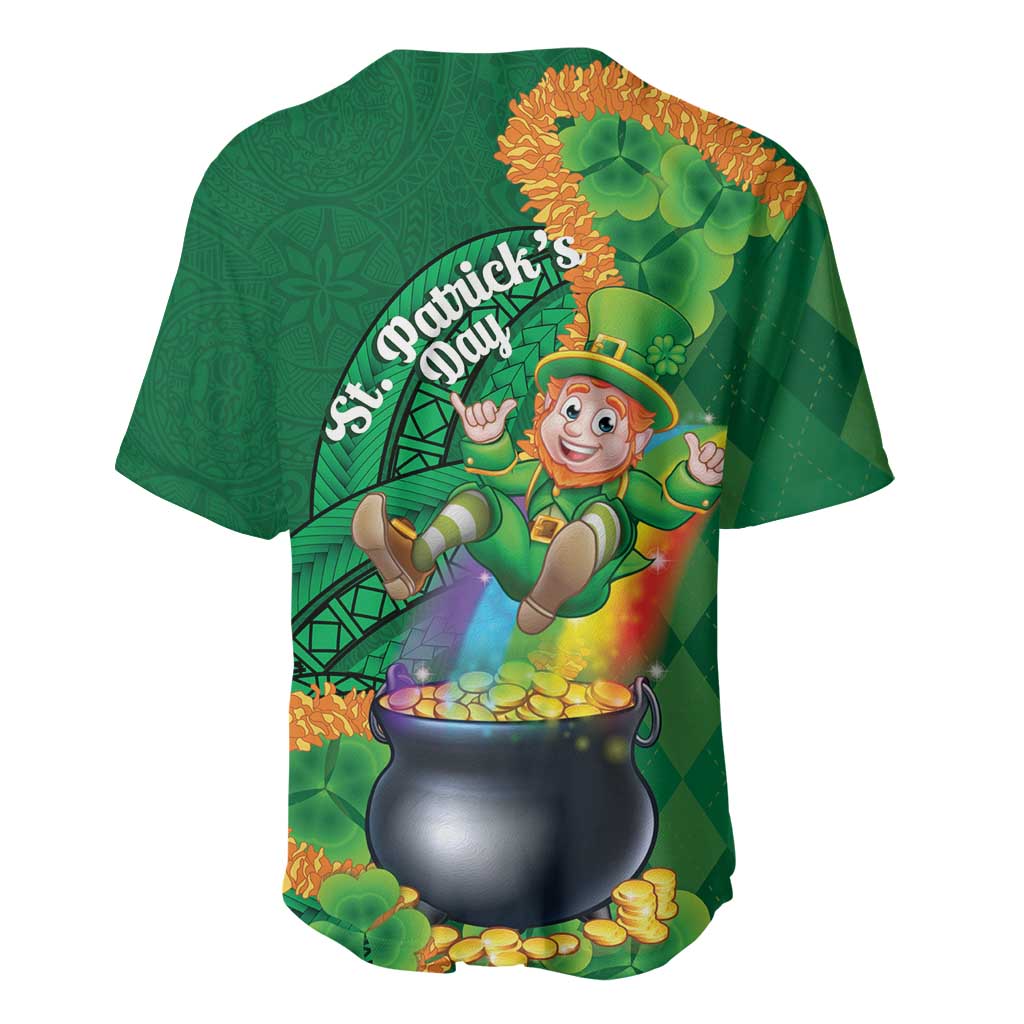 St Patrick's Day Hawaii Baseball Jersey Hauoli Maoli Funny Shaka Leprechaun LT14 - Polynesian Pride