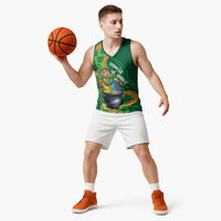 St Patrick's Day Hawaii Basketball Jersey Hauoli Maoli Funny Shaka Leprechaun LT14 - Polynesian Pride