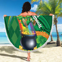 St Patrick's Day Hawaii Beach Blanket Hauoli Maoli Funny Shaka Leprechaun LT14 - Polynesian Pride