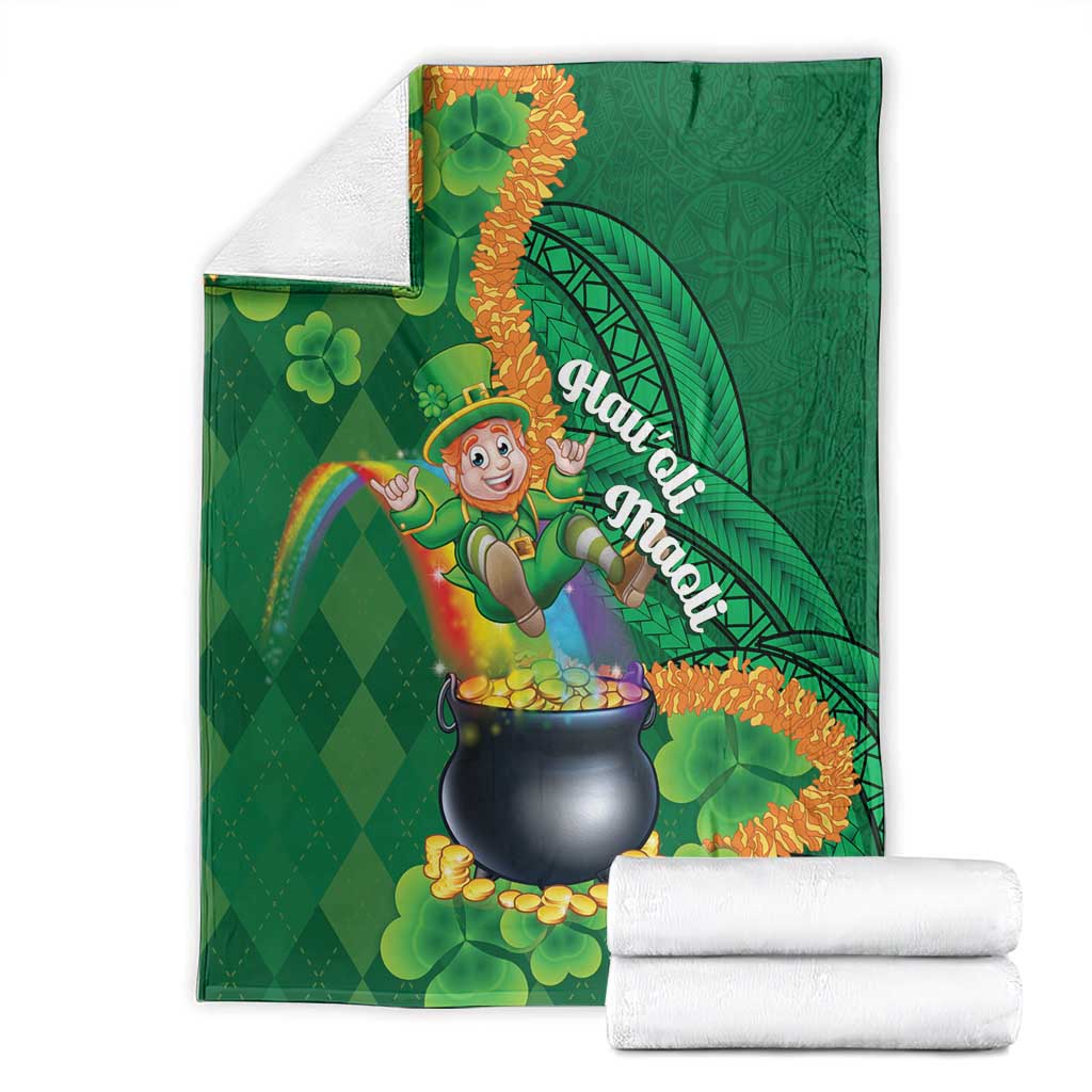 St Patrick's Day Hawaii Blanket Hauoli Maoli Funny Shaka Leprechaun LT14 - Polynesian Pride