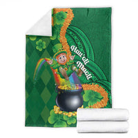 St Patrick's Day Hawaii Blanket Hauoli Maoli Funny Shaka Leprechaun LT14 - Polynesian Pride