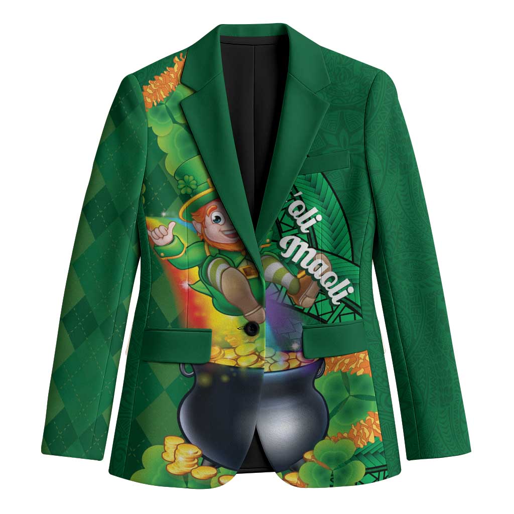St Patrick's Day Hawaii Blazer Hauoli Maoli Funny Shaka Leprechaun LT14 Unisex Green - Polynesian Pride