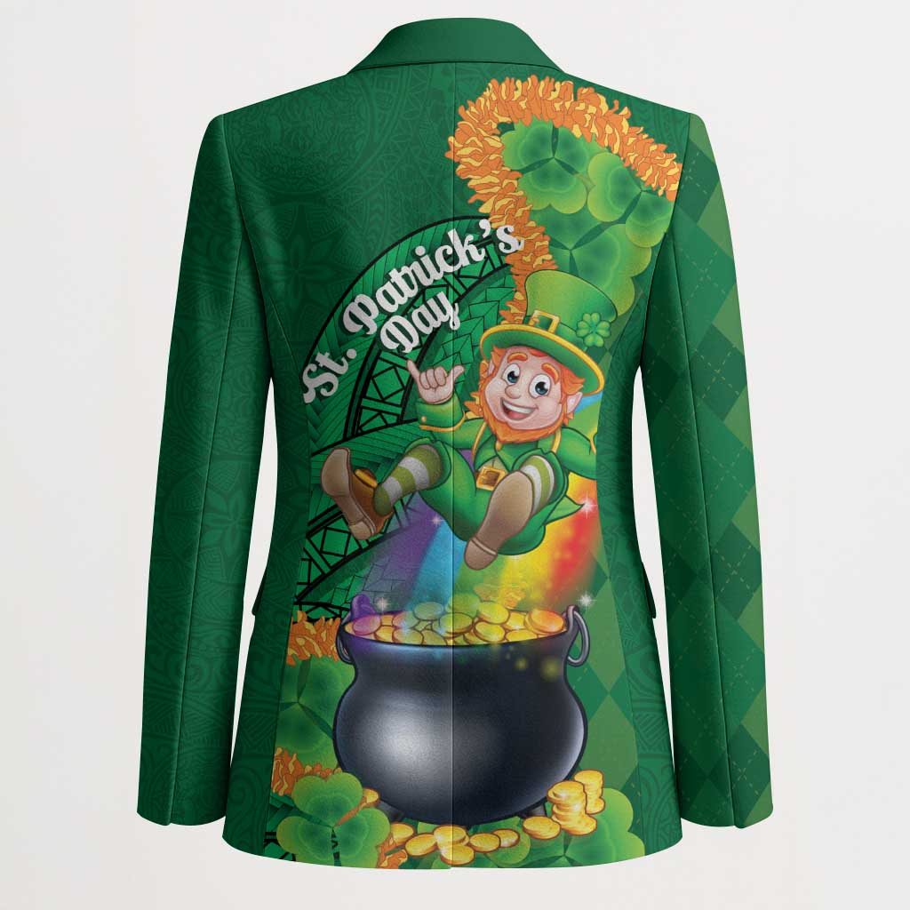 St Patrick's Day Hawaii Blazer Hauoli Maoli Funny Shaka Leprechaun LT14 - Polynesian Pride
