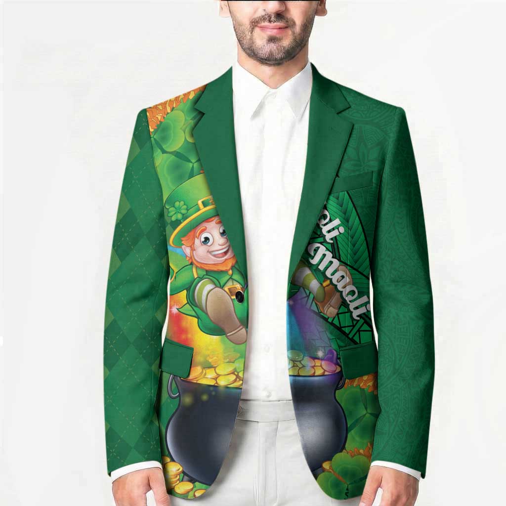 St Patrick's Day Hawaii Blazer Hauoli Maoli Funny Shaka Leprechaun LT14 - Polynesian Pride