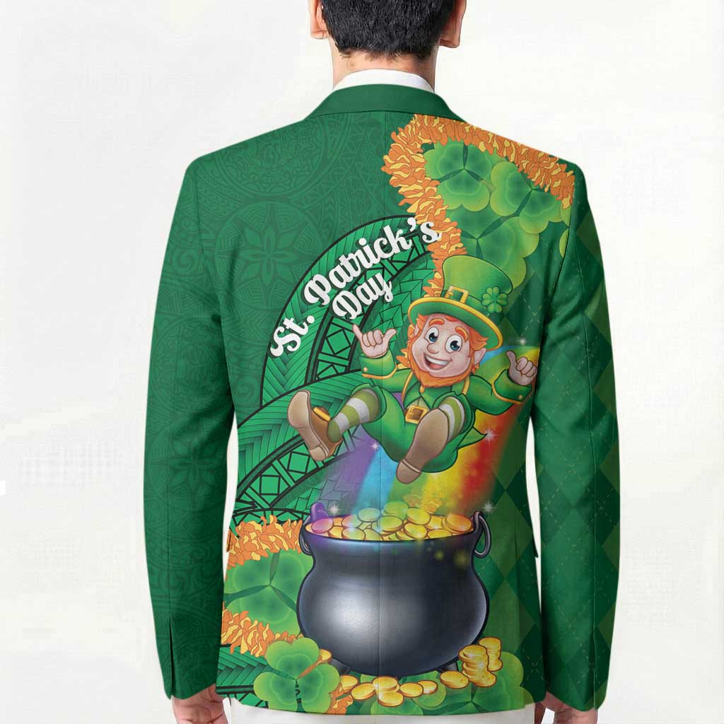 St Patrick's Day Hawaii Blazer Hauoli Maoli Funny Shaka Leprechaun LT14 - Polynesian Pride