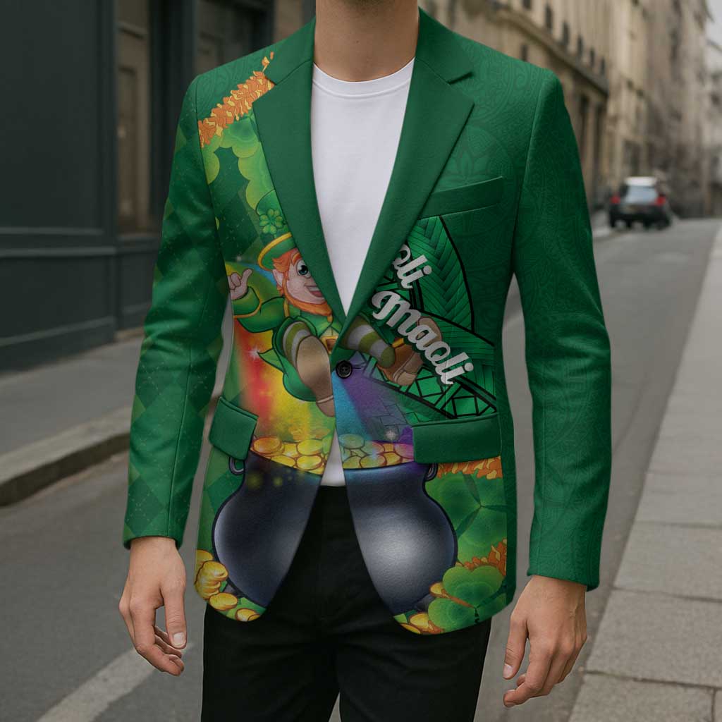 St Patrick's Day Hawaii Blazer Hauoli Maoli Funny Shaka Leprechaun LT14 - Polynesian Pride