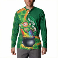 St Patrick's Day Hawaii Button Sweatshirt Hauoli Maoli Funny Shaka Leprechaun LT14 - Polynesian Pride