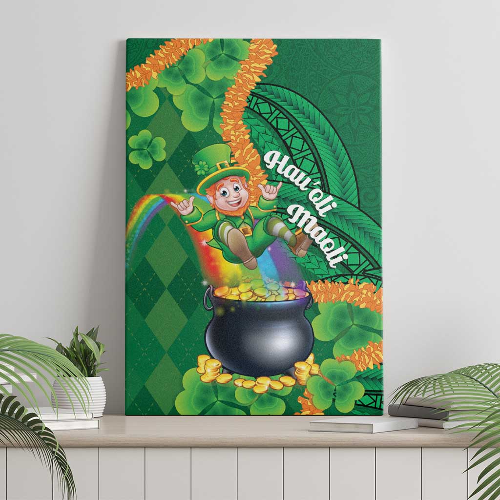 St Patrick's Day Hawaii Canvas Wall Art Hauoli Maoli Funny Shaka Leprechaun LT14 - Polynesian Pride