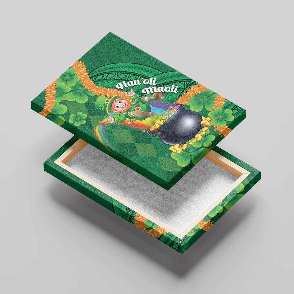 St Patrick's Day Hawaii Canvas Wall Art Hauoli Maoli Funny Shaka Leprechaun LT14 - Polynesian Pride