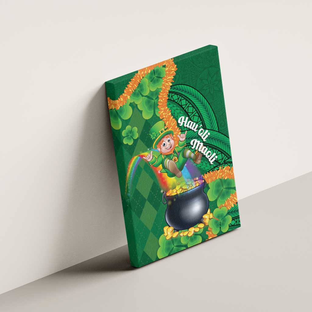 St Patrick's Day Hawaii Canvas Wall Art Hauoli Maoli Funny Shaka Leprechaun LT14 - Polynesian Pride