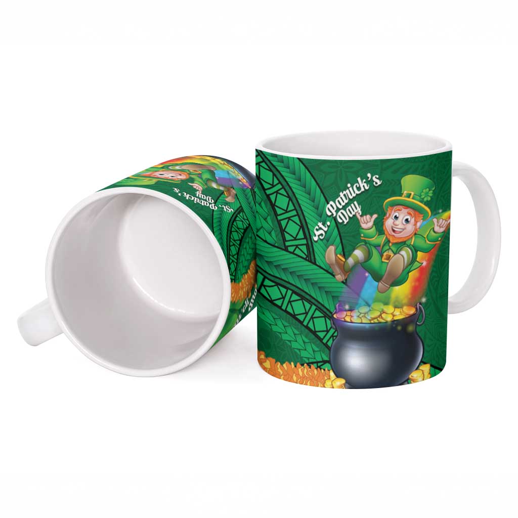 St Patrick's Day Hawaii Ceramic Mug Hauoli Maoli Funny Shaka Leprechaun